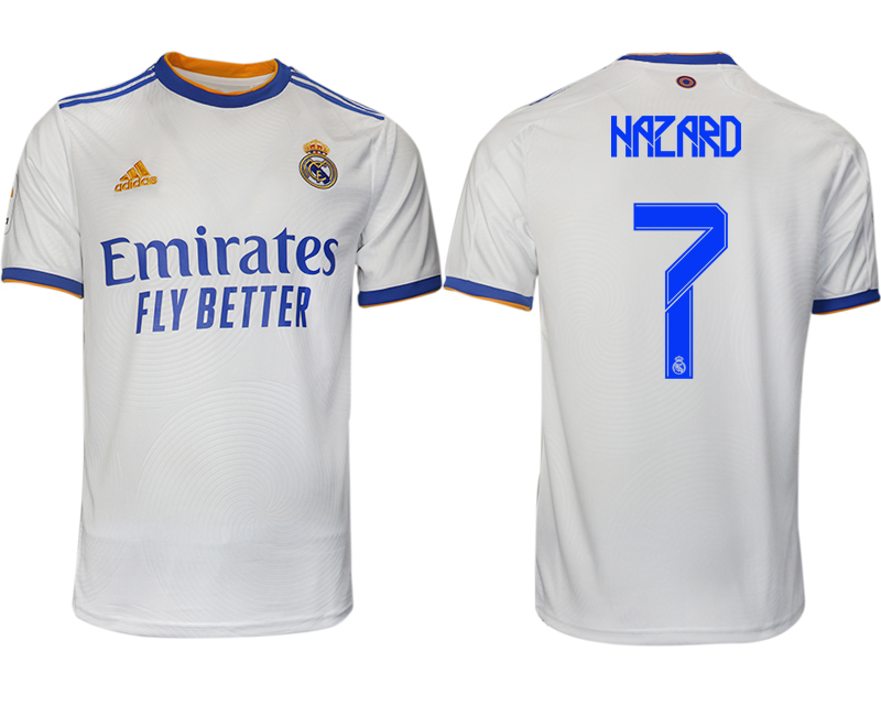 Men 2021-2022 Club Real Madrid home aaa version white #7 Soccer Jerseys1->real madrid jersey->Soccer Club Jersey